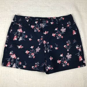 Lee Midrise Pink Floral Print Navy Shorts 10
